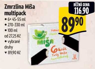 Zmrzlina Míša multipack, 6x 45-55 ml 