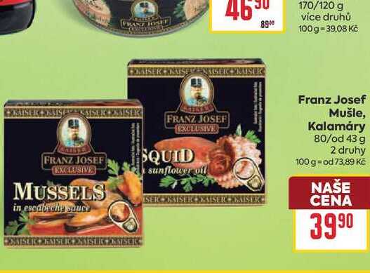 Franz Josef Mušle, Kalamáry 80/od 43 g
