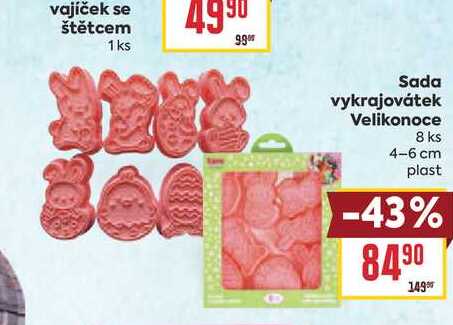 Sada vykrajovátek Velikonoce 8 ks 4-6 cm plast 