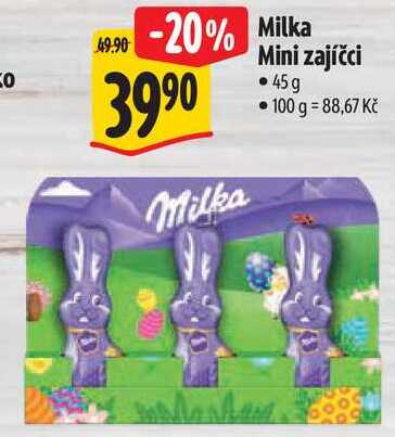 Milka Mini zajíčci, 45 g 