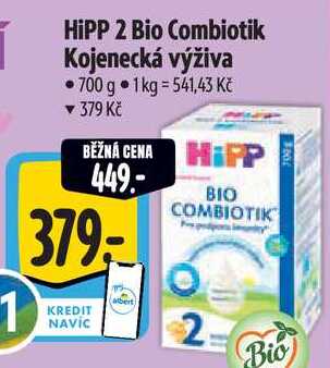 HiPP 2 Bio Combiotik Kojenecká výživa, 700 g 