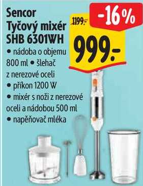 Sencor Tyčový mixér SHB 6301WH 