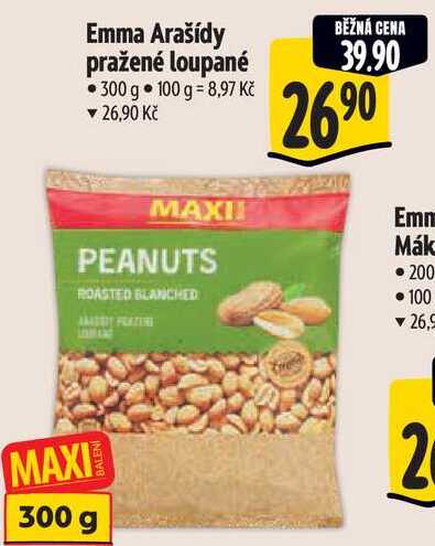 Emma Arašídy pražené loupané, 300 g 
