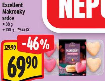 Excellent Makronky srdce, 88 g 