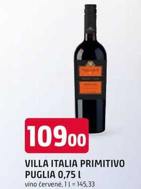 VILLA ITALIA PRIMITIVO PUGLIA 0,75l