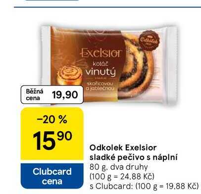 Odkolek Exelsior sladké pečivo s náplní, 80 g