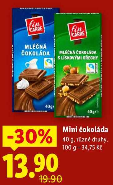 Mini čokoláda, 40 g