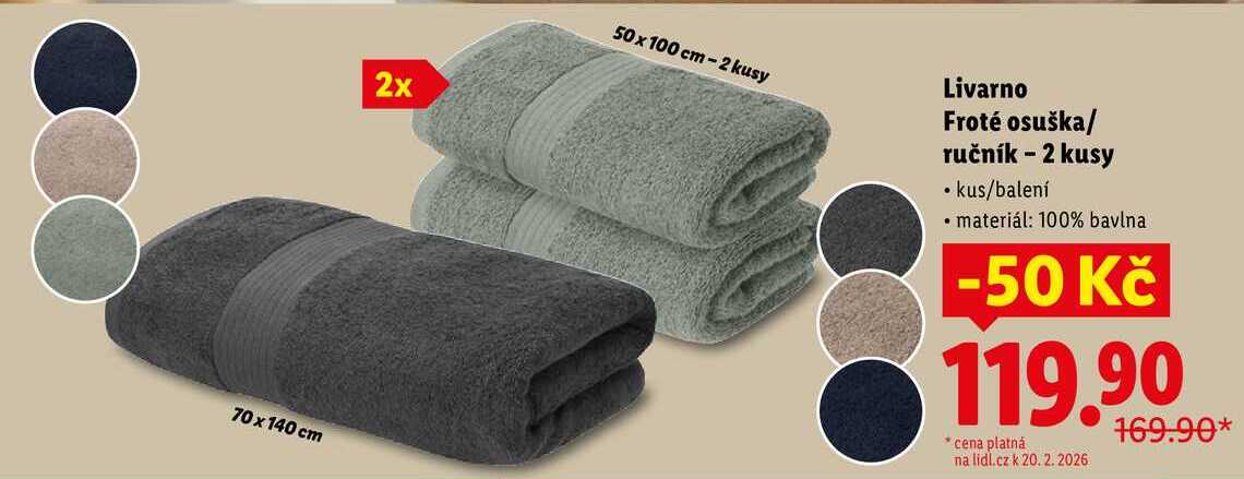 Livarno Froté osuška/ručník - 2 kusy 