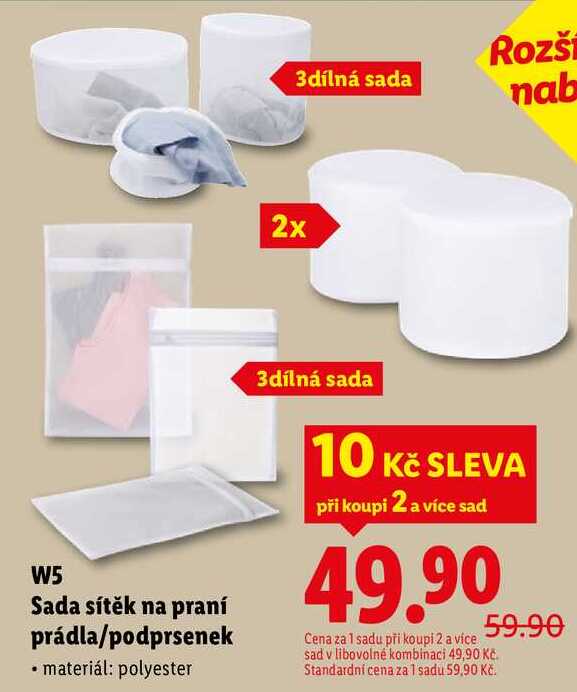 W5 Sada sítěk na praní prádla/podprsenek 
