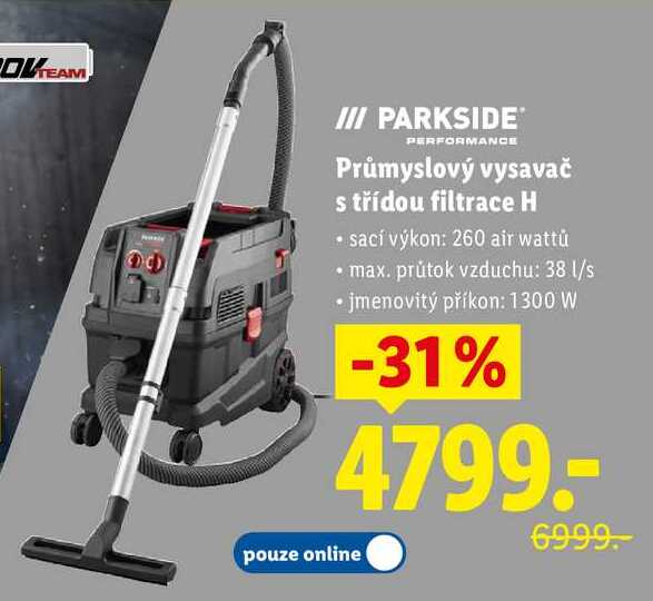 Průmyslový vysavač s třídou filtrace H