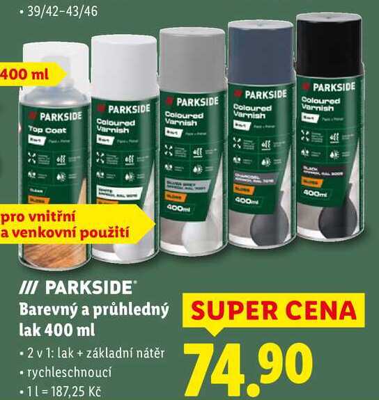 Barevný a průhledný lak, 400 ml 