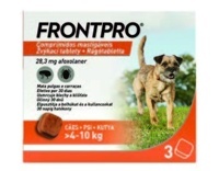FRONTPRO® žvýkací tablety pro psy (4–10 kg) 3 tablety