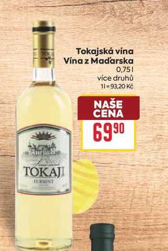 Tokajská vína Vina z Maďarska 0,75l