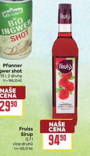 Fruiss sirup 0,7l