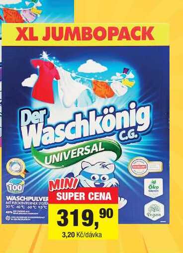 Waschkönig prací prášek Universal 100 praní, 6 kg