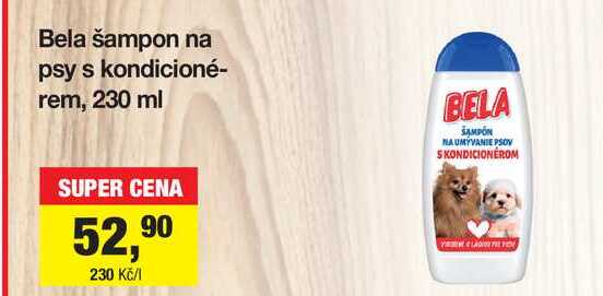 Bela šampon na psy s kondicionérem, 230 ml