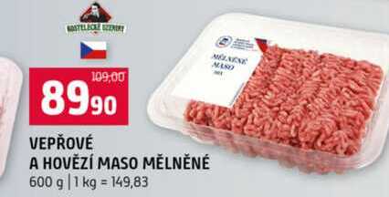 VEPŘOVÉ A HOVĚZÍ MASO MĚLNĚNÉ 600 g