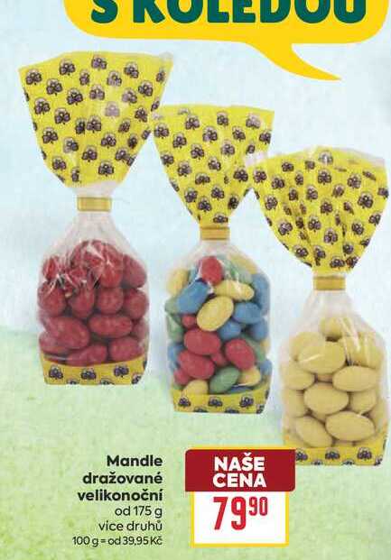 Mandle dražované velikonoční od 175 g