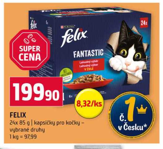 FELIX 24x 85 g kapsičky pro kočky vybrané druhy
