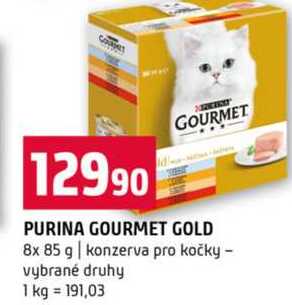 PURINA GOURMET GOLD 8x 85 g konzerva pro kočky vybrané druhy