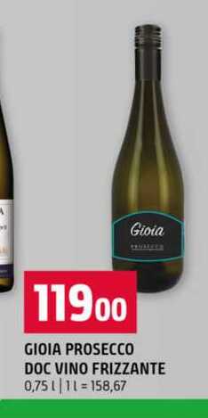 GIOIA PROSECCO DOC VINO FRIZZANTE 0,75l