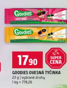 GOODIES OVESNÁ TYČINKA 23 g vybrané druhy