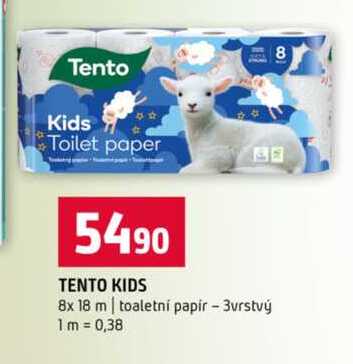 TENTO KIDS 8x 18 m toaletní papír 3vrstvý