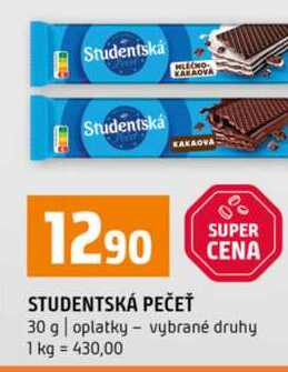 STUDENTSKÁ PEČEŤ 30 g oplatky 