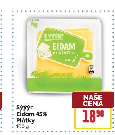 Sýýýr Eidam 45% Plátky 100 g 
