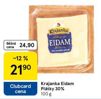 Krajanka Eidam Plátky 30%, 100 g 