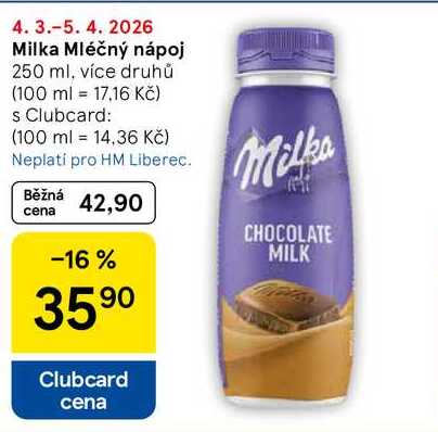 Milka Mléčný nápoj, 250 ml