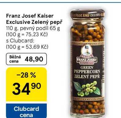 Franz Josef Kaiser Exclusive Zelený pepř, 110 g