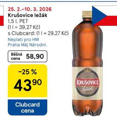 Krušovice ležák, 1,5 I