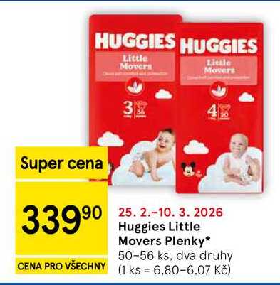 Huggies Little Movers Plenky, 50-56 ks
