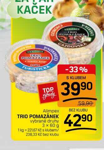 TRIO POMAZÁNEK vybrané druhy 3 x 60 g