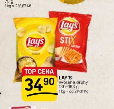 LAY'S vybrané druhy 130-163 g 