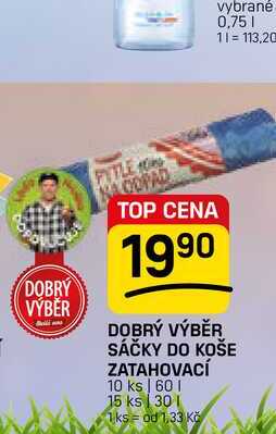 DOBRÝ VÝBĚR SÁČKY DO KOŠE ZATAHOVACÍ 10 ks, 60l