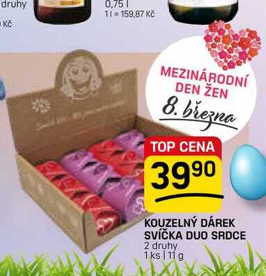 KOUZELNÝ DÁREK SVÍČKA DUO SRDCE 1 ks