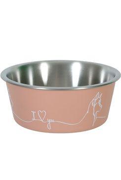 Miska nerez pes Love Dog 1,7l růžová Zolux