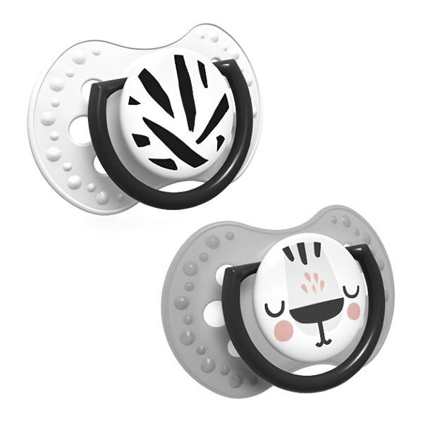 LOVI Dudlík silikonový dynamický Salt & Pepper (6-18 m)