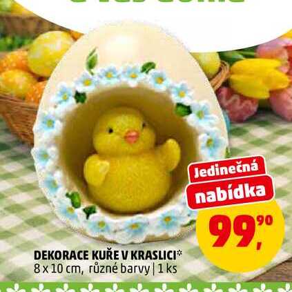 DEKORACE KUŘE V KRASLICI, 1 ks