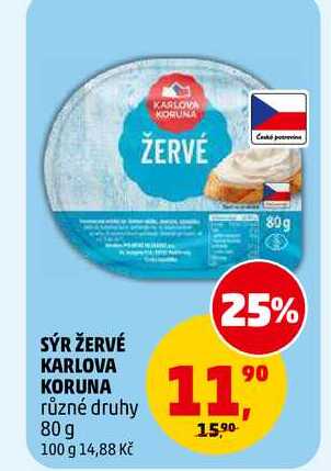 SÝR ŽERVÉ KARLOVA KORUNA, 80 g