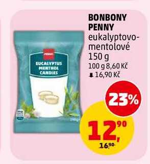 BONBONY PENNY eukalyptovo-mentolové, 150 g 