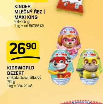 KIDSWORLD DEZERT čokoládovanilkový 70 g 