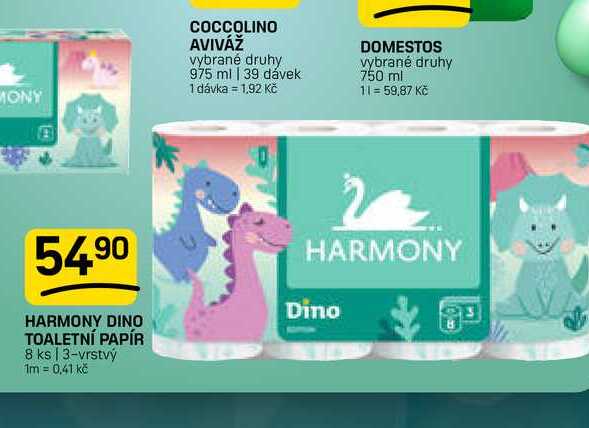 HARMONY HARMONY DINO TOALETNÍ PAPÍR 8 ks | 3-vrstvý