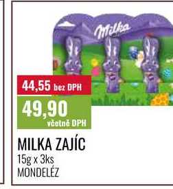 MILKA ZAJÍC 15g x 3ks 