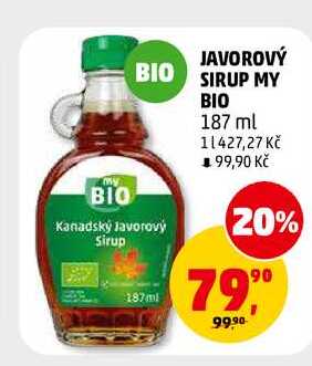 JAVOROVÝ BIO SIRUP MY BIO, 187 ml 