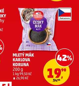 MLETÝ MÁK KARLOVA KORUNA, 200 g
