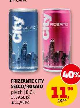 FRIZZANTE CITY SECCO/ROSATO plech, 0,2 l