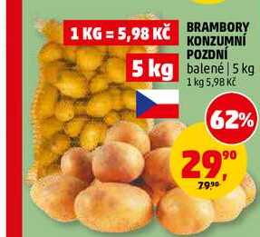 BRAMBORY KONZUMNÍ POZDNÍ, 5 kg